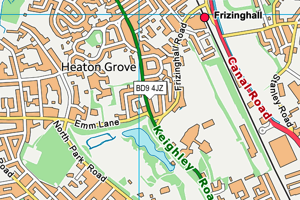 BD9 4JZ map - OS VectorMap District (Ordnance Survey)