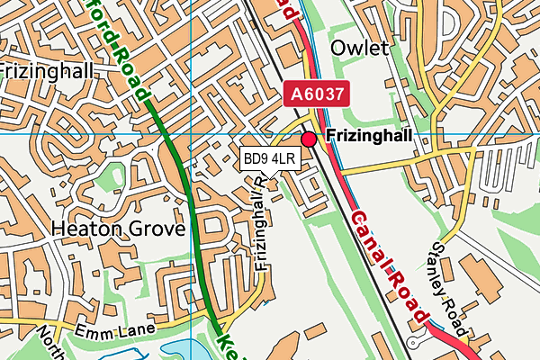 BD9 4LR map - OS VectorMap District (Ordnance Survey)