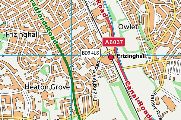 BD9 4LS map - OS VectorMap District (Ordnance Survey)