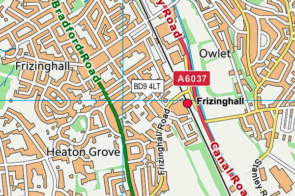 BD9 4LT map - OS VectorMap District (Ordnance Survey)