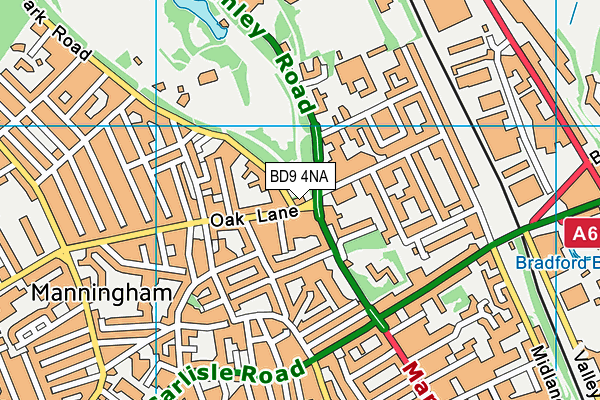 BD9 4NA map - OS VectorMap District (Ordnance Survey)