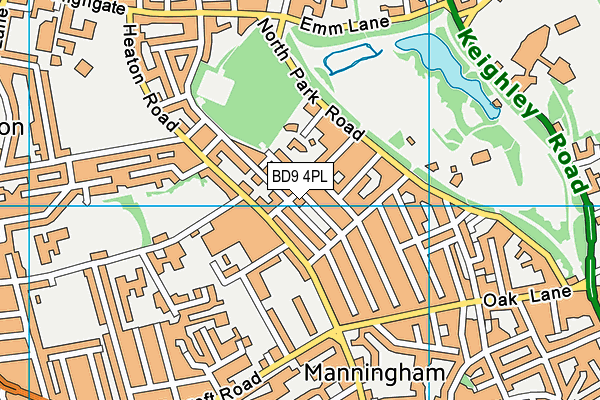 BD9 4PL map - OS VectorMap District (Ordnance Survey)
