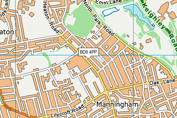 BD9 4PP map - OS VectorMap District (Ordnance Survey)