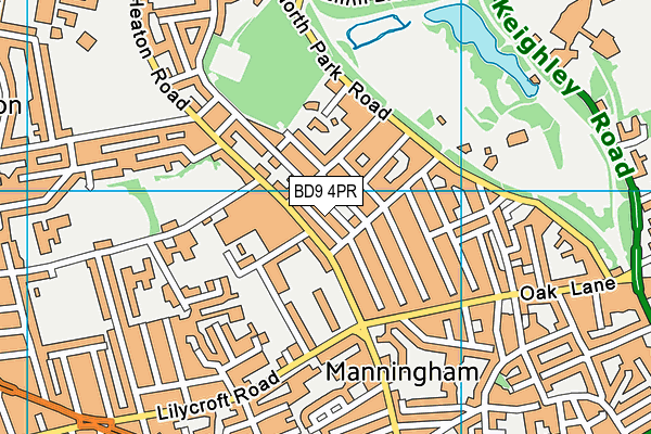 BD9 4PR map - OS VectorMap District (Ordnance Survey)