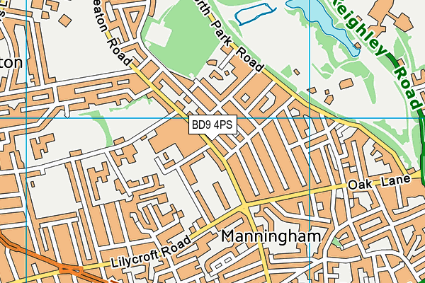 BD9 4PS map - OS VectorMap District (Ordnance Survey)