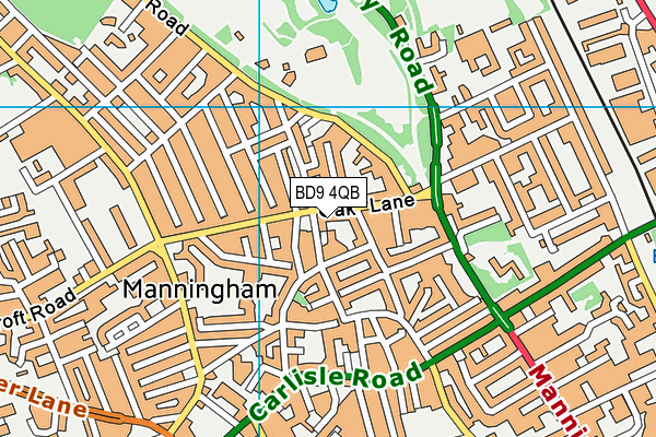 BD9 4QB map - OS VectorMap District (Ordnance Survey)