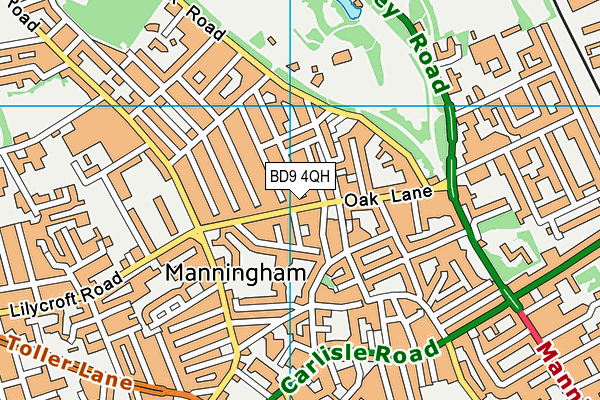 BD9 4QH map - OS VectorMap District (Ordnance Survey)