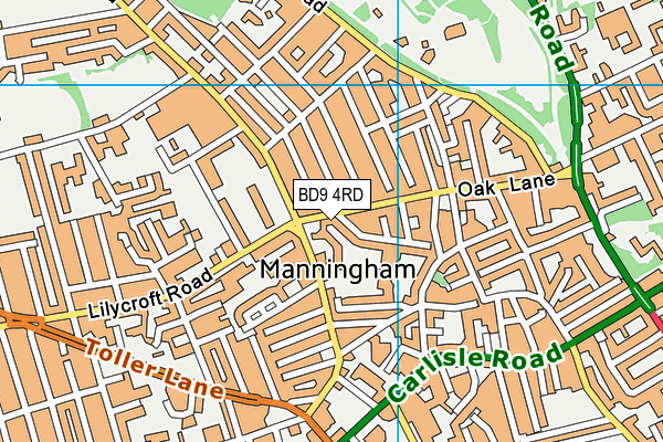 BD9 4RD map - OS VectorMap District (Ordnance Survey)