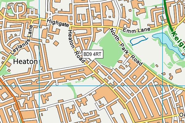 BD9 4RT map - OS VectorMap District (Ordnance Survey)
