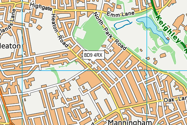 BD9 4RX map - OS VectorMap District (Ordnance Survey)