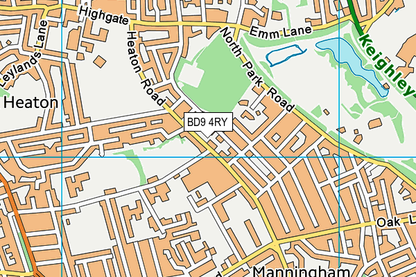 BD9 4RY map - OS VectorMap District (Ordnance Survey)