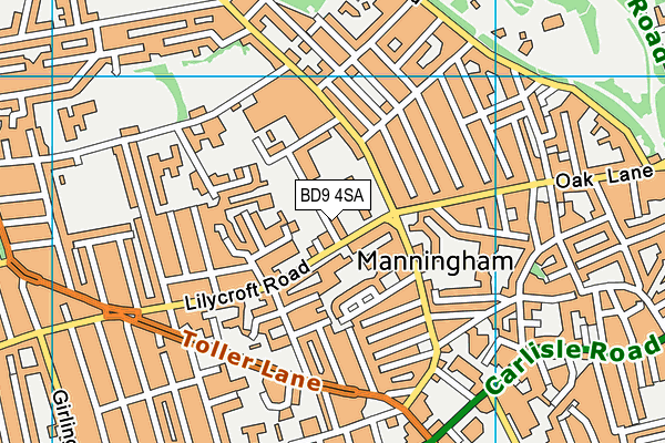 BD9 4SA map - OS VectorMap District (Ordnance Survey)