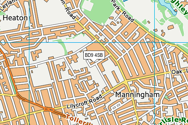 BD9 4SB map - OS VectorMap District (Ordnance Survey)