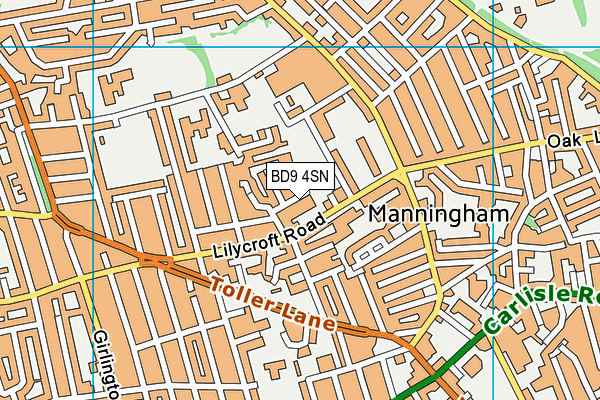 BD9 4SN map - OS VectorMap District (Ordnance Survey)