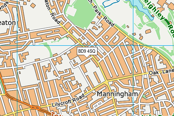BD9 4SQ map - OS VectorMap District (Ordnance Survey)
