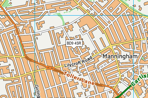 BD9 4SR map - OS VectorMap District (Ordnance Survey)