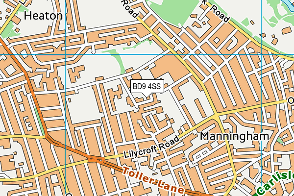 BD9 4SS map - OS VectorMap District (Ordnance Survey)