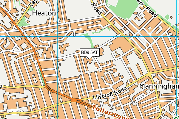 Scotchman Road Athletics Coaching Centre (Closed) map (BD9 5AT) - OS VectorMap District (Ordnance Survey)