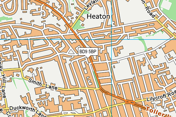 BD9 5BP map - OS VectorMap District (Ordnance Survey)