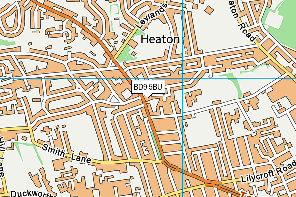 BD9 5BU map - OS VectorMap District (Ordnance Survey)