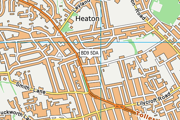 BD9 5DA map - OS VectorMap District (Ordnance Survey)