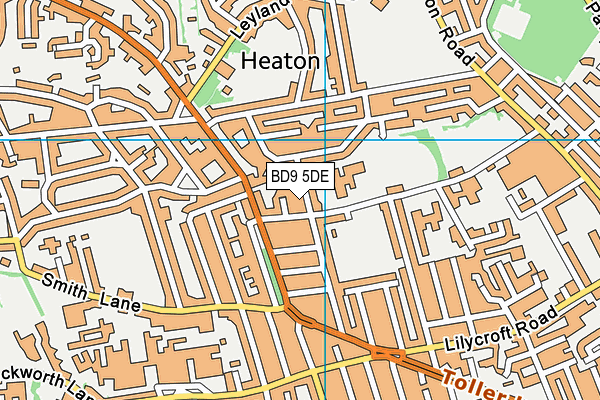 BD9 5DE map - OS VectorMap District (Ordnance Survey)