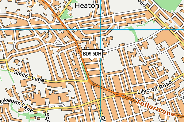 BD9 5DH map - OS VectorMap District (Ordnance Survey)