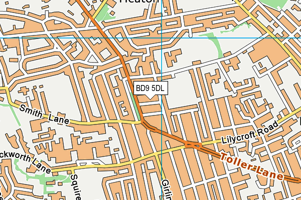 BD9 5DL map - OS VectorMap District (Ordnance Survey)