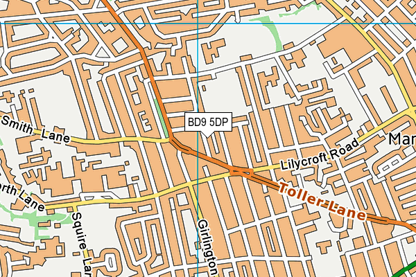 BD9 5DP map - OS VectorMap District (Ordnance Survey)