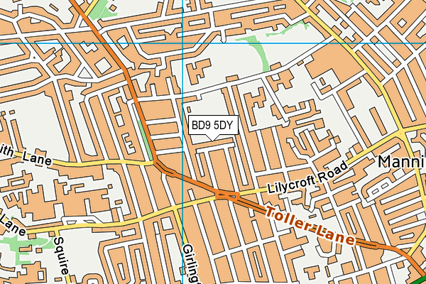 BD9 5DY map - OS VectorMap District (Ordnance Survey)