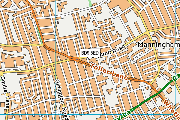 BD9 5ED map - OS VectorMap District (Ordnance Survey)