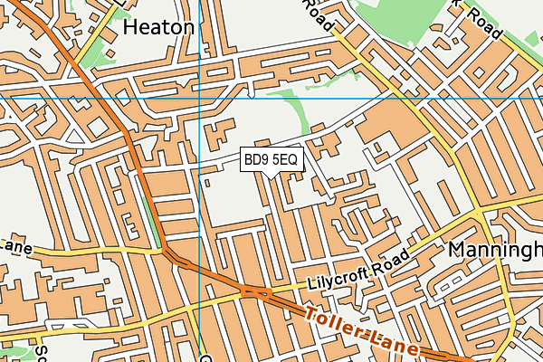 BD9 5EQ map - OS VectorMap District (Ordnance Survey)