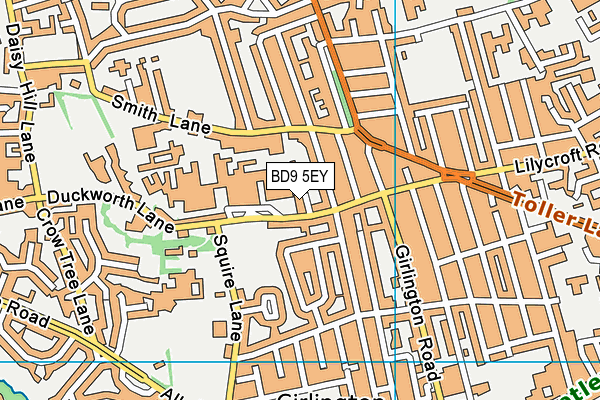 BD9 5EY map - OS VectorMap District (Ordnance Survey)