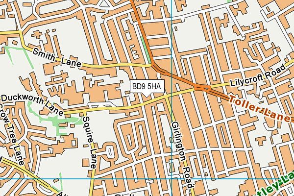 BD9 5HA map - OS VectorMap District (Ordnance Survey)