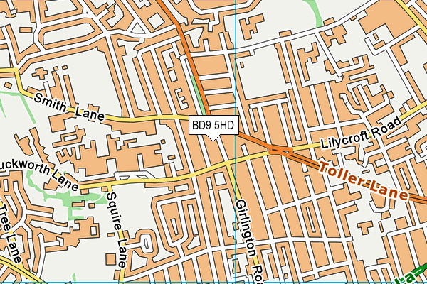 BD9 5HD map - OS VectorMap District (Ordnance Survey)