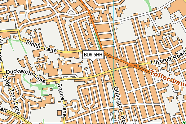 BD9 5HH map - OS VectorMap District (Ordnance Survey)