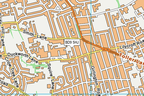 BD9 5HJ map - OS VectorMap District (Ordnance Survey)