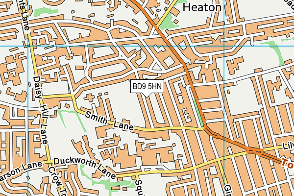 BD9 5HN map - OS VectorMap District (Ordnance Survey)