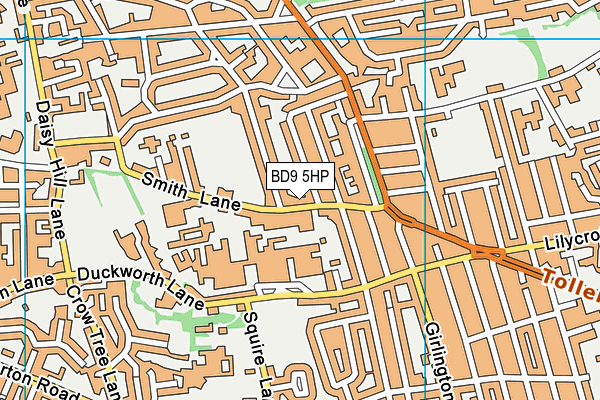 BD9 5HP map - OS VectorMap District (Ordnance Survey)