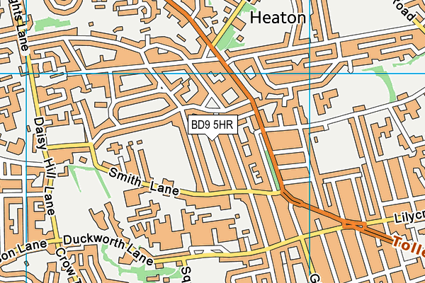 BD9 5HR map - OS VectorMap District (Ordnance Survey)