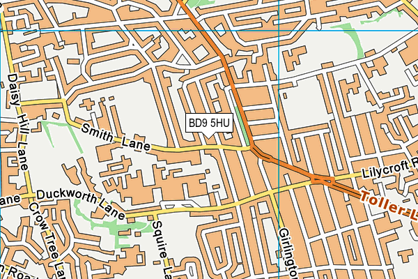 BD9 5HU map - OS VectorMap District (Ordnance Survey)