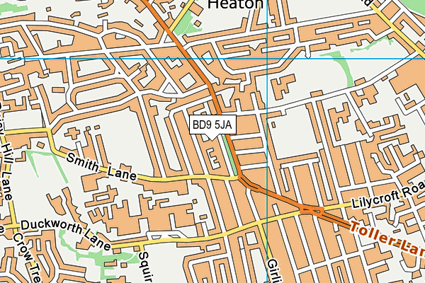 BD9 5JA map - OS VectorMap District (Ordnance Survey)