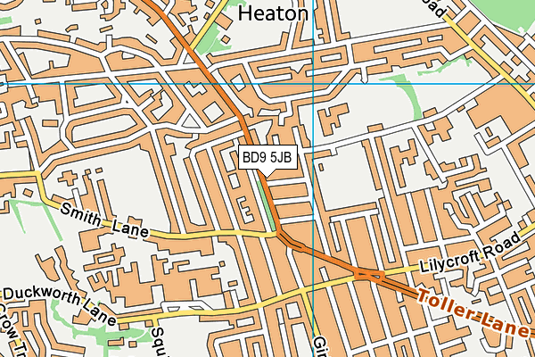 BD9 5JB map - OS VectorMap District (Ordnance Survey)