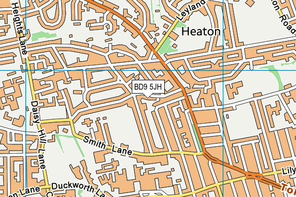 BD9 5JH map - OS VectorMap District (Ordnance Survey)
