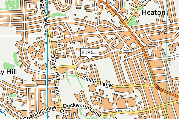 BD9 5JJ map - OS VectorMap District (Ordnance Survey)
