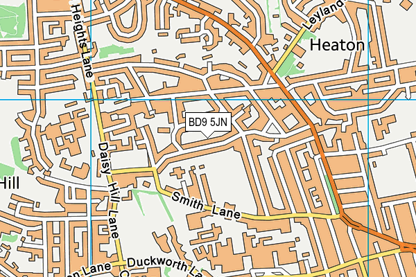 BD9 5JN map - OS VectorMap District (Ordnance Survey)