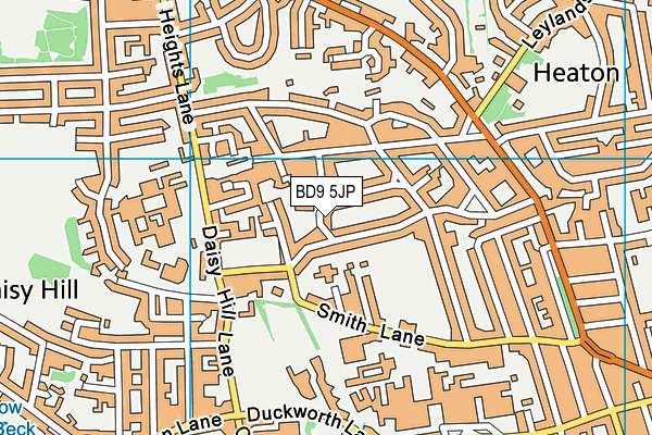 BD9 5JP map - OS VectorMap District (Ordnance Survey)