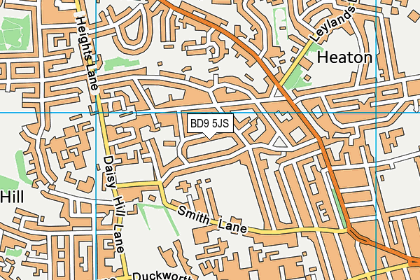 BD9 5JS map - OS VectorMap District (Ordnance Survey)