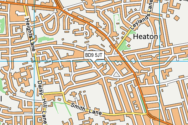 BD9 5JT map - OS VectorMap District (Ordnance Survey)