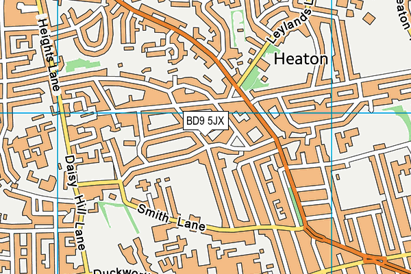 BD9 5JX map - OS VectorMap District (Ordnance Survey)